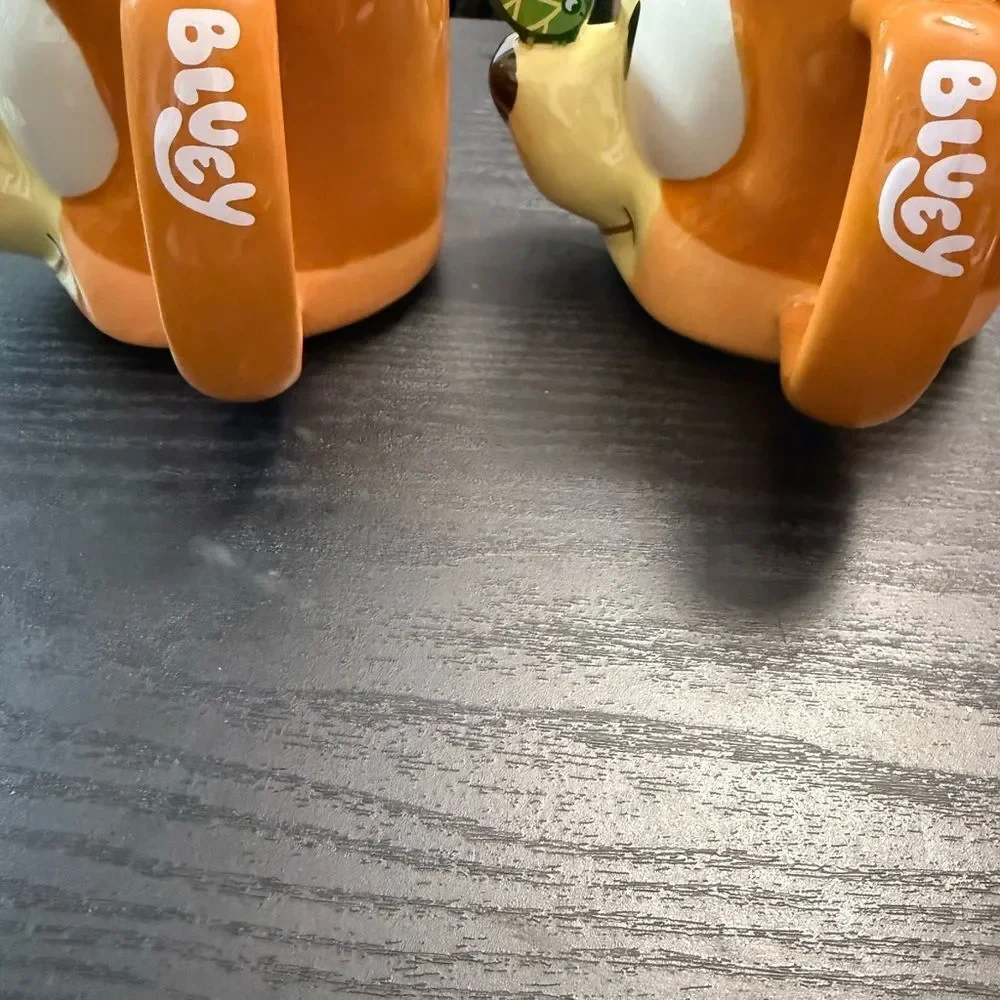 Novelty Orange Cartoon Bluey  Ceramic Coffee Mug - Set of 2